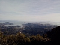 The view south from Mount Tamalpais, elevation 2571 feet.