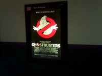 Backlit Ghostbusters movie poster at AMC Tallahassee Mall 20.