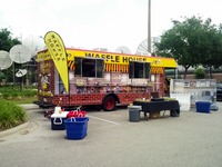 Waffle House food truck at the State Emergency Operations Center after serving lunch to the State Emergency Response Team during day two of the 2014 Statewide Hurricane Exercise.