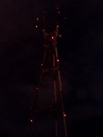 Sutro Tower at night.