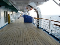 Deck 10 starboard exterior corridor on Carnival Sensation.