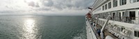 Panorama sailing away from Port Canaveral, seen from the Deck 11 forward lookout above the bridge on Carnival Sensation.