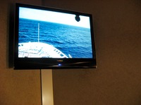 Television channel 15 displaying the image from a forward facing camera, seen in Cabin E-220, Deck 7 port aft on Carnival Sensation.