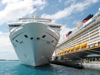 Carnival Sensation and Disney Dream IMO 9434254 docked at Prince George Wharf, Port of Nassau.