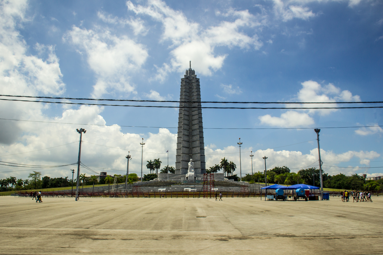 The 358-foot Monumento a José Martí (1958) and adjacent Plaza de la Revolución in Havana, Cuba.
