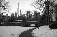 The 65th Street Transverse Road Bridge (1920) at the western edge of Central Park from a pathway near West 66th Street at Central Park West.