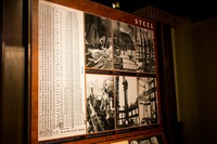 Information panel with the structural steel schedule and photographs in the 80F visitors center of the Empire State Building (1931).