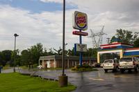 A small brick building at 300 Concord Lane and a Burger King near intersection of Pennsylvania Route 51 North and Concord Lane in Rostraver Township, Pennsylvania.