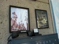 Pictures of the Sutro Mansion hang on the wall of the Sutro Tower office.