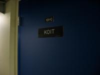 The door to the equipment room for KOIT FM at Sutro Tower.