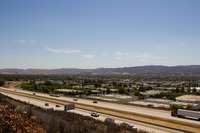 Looking southeast over Simi Valley from far end of the parking lot of 400 National Way (1984), the fictional PlayTronics headquarters building in 'Sneakers' (1992).