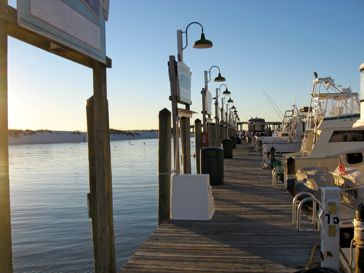 HarborWalk Marina next to The Lucky Snapper Grill & Bar.