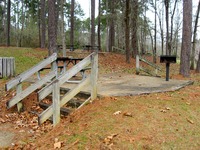 Wooded picnic areas along the Chattahoochee River at Parramore Landing Park.
