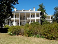Gardens in front of the main house (1936) at Pebble Hill Plantation.