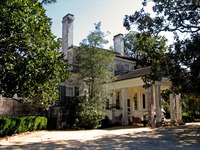 West wing guest entrance of the main house (1936) at Pebble Hill Plantation.