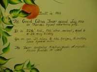 Citrus Tower facts as painted inside the elevator.