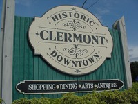 Sign for historic downtown Clermont.