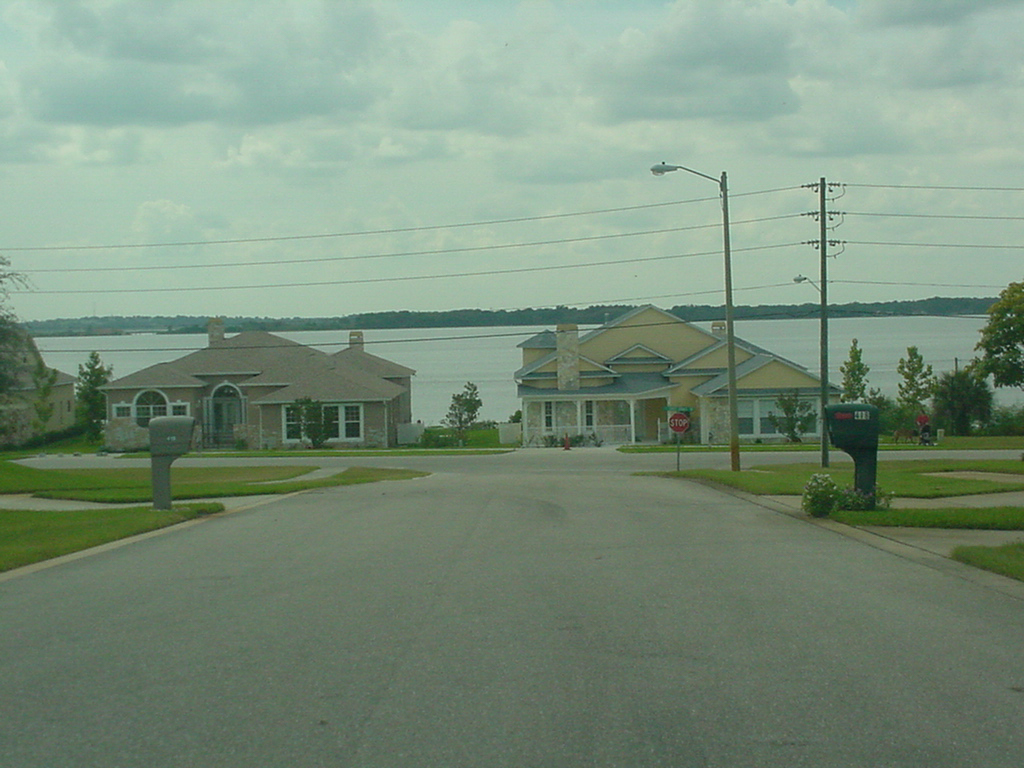 Lakefront houses.