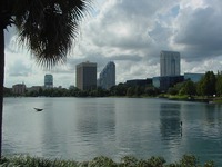 Lake Eola and downtown Orlando.