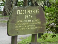 Fleet Peeples Park sign.