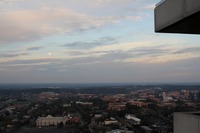 Looking west at the moon and Florida State University from the twenty-second floor of the Florida Capitol (1977).