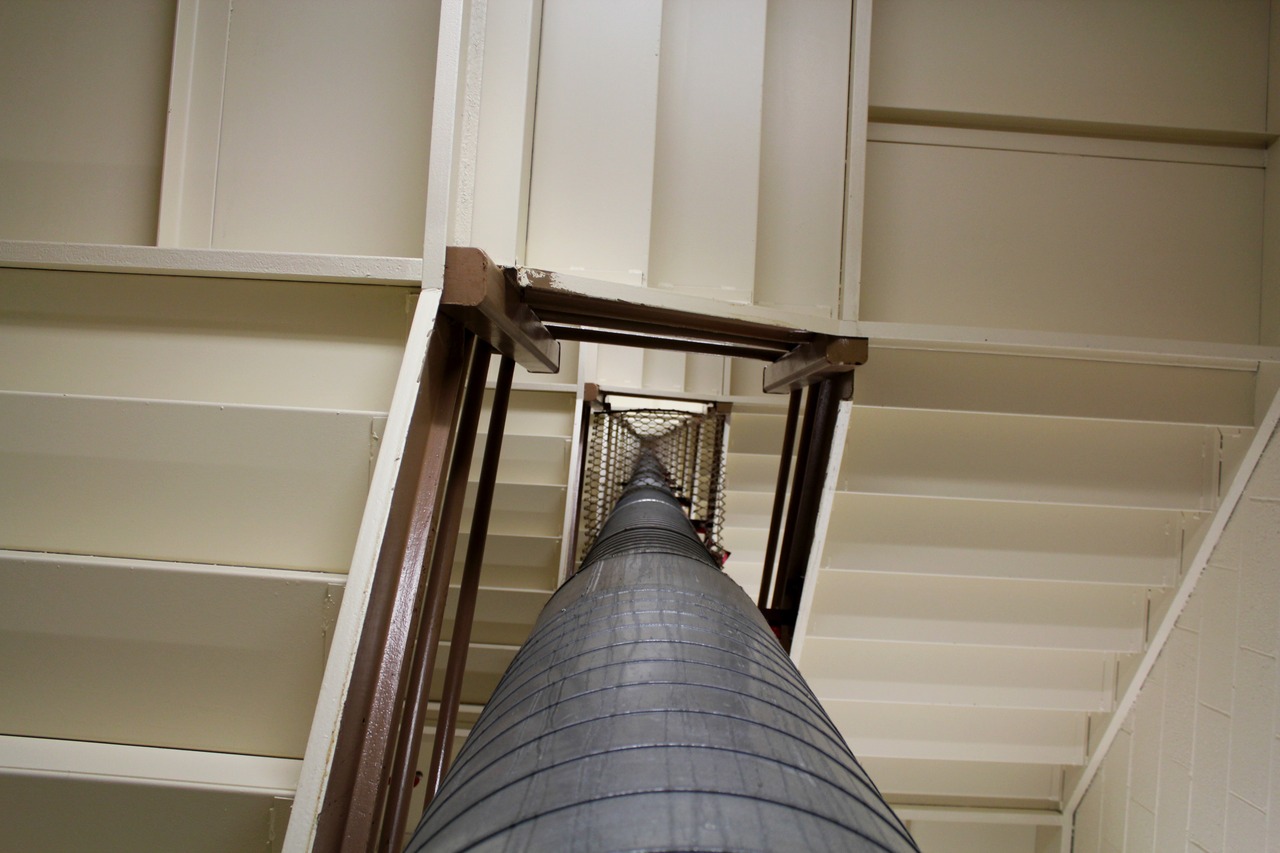 Looking up stairwell nine from the fifth floor of the Florida Capitol (1977).
