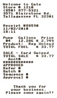 Fuel Receipt Typo: Tallagassee