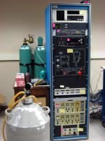 Control panel rack for laboratory equipment.