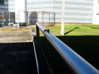 Pipe from the nitrogen tank to the fill station.