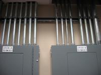 Power conduits running to circuit breaker boxes.