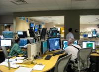 Hurricane specialists working in the operations center of the National Hurricane Center.