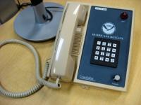 NOAA hurricane hotline telephone in the operations center of the National Hurricane Center.