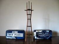 Sutro Tower 1/1000th Scale Model by Aidan Dysart with two Japanese Washi paper Cyanotype tins by Jack Epstein