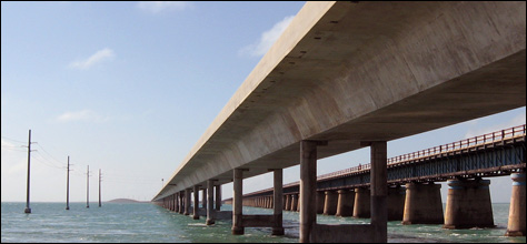 Photo Credit: David July — The new and old Seven Mile Bridges of US 1 east of Key West, Vaca Key, Florida, 12 November 2008