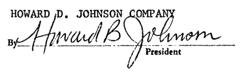 Photo Credit: Westmoreland County Recorder of Deeds — Howard Brennen Johnson's signature on 06 February 1963