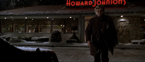 Photo Credit: Paramount Pictures and Curtis Hanson Productions — 'Wonder Boys' film frame: 1966 Ford Galaxie 500 with a Howard Johnson's restaurant neon sign, Belle Vernon, Pennsylvania
