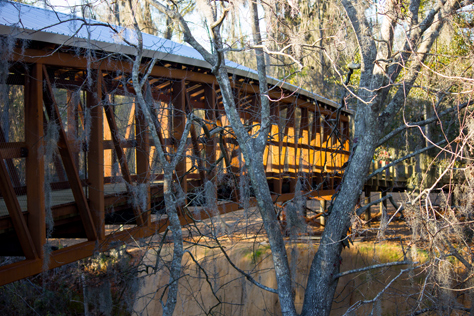 Photo Credit: David July — The new pedestrian bridge (S/N 13B028) over the CSX railroad line in Lafayette Heritage Trail Park near J.R. Alford Greenway, Tallahassee, Florida: 08 March 2014