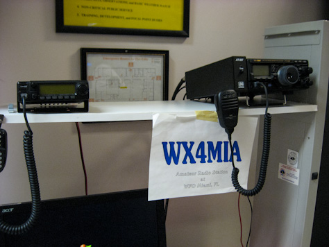 Photo Credit: David July — Amateur radio station WX4MIA in the Miami-South Florida Weather Forecast Office at the National Hurricane Center, 11691 SW 17th Street, Miami, Florida, 15 May 2012