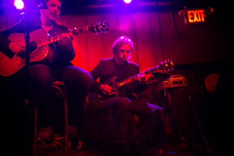 Photo Credit: David July — Blow Up Hollywood featuring Steve Messina with Thad Debrock, Harvey Jones and Nadia Ackerman performing on Stage 3 at the Rockwood Music Hall in New York City during the premiere show in the 'Blue Sky Blond' album tour, New York, New York: 25 January 2014