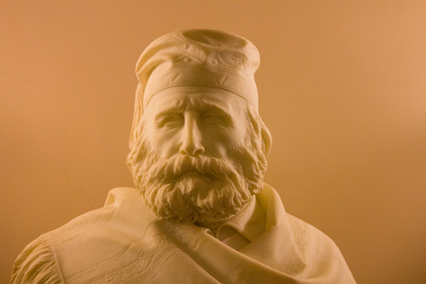 Photo Credit: David July — Marble bust of Giuseppe Garibaldi (1887) by Giuseppe Martegana in a portico outside the Old Supreme Court Chamber on 1F in the north wing of the United States Capitol (1811/1866), Washington, District of Columbia: 02 February 2014