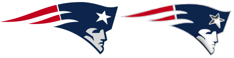 Photo Credit: National Football League — Two Patriot Heads, New England Patriots football team (left) and Lake Brantley High School Patriots (right)