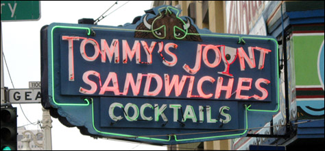 Photo Credit: David July — Tommy's Joynt neon sign, 1101 Geary Boulevard, San Francisco, 22 May 2009