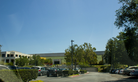 Photo Credit: David July — Driving toward the southwestern entrance of 400 National Way (1984), the fictional PlayTronics headquarters building in 'Sneakers' (1992), Simi Valley, California: 22 August 2013