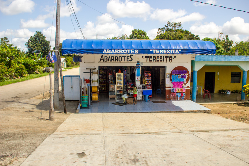 Abarrotes Teresita market selling groceries and household items in Pedro Antonio Santos Hamlet, Quintana Roo, Mexico