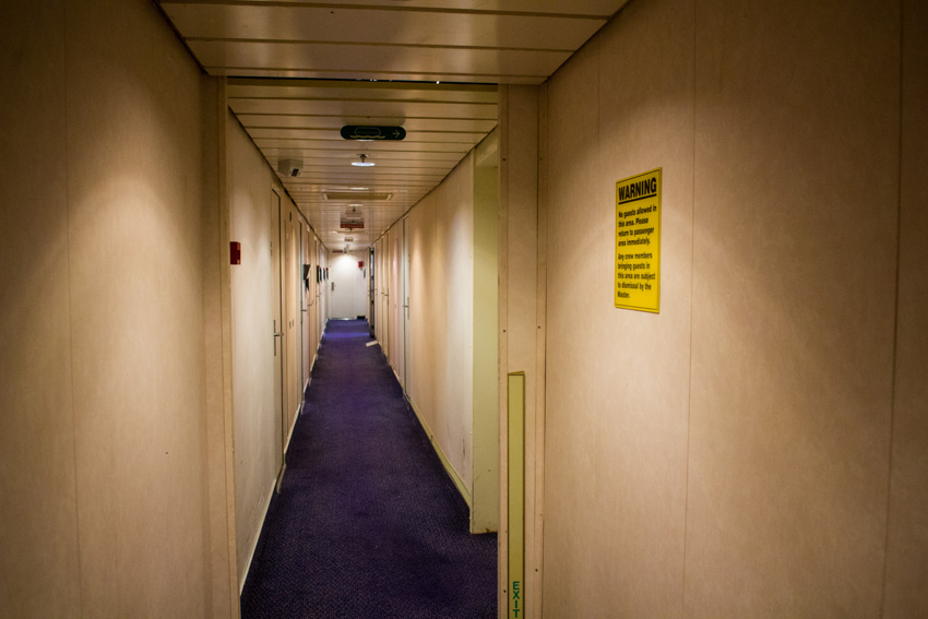Officers cabins along the corridor leading to the Bridge on Deck 9 during an All Access Tour of the MS Empress of the Seas