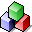 Green, Blue and Red Cubes